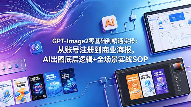 (18835期)GPT-Image2零基础到精通实操:从账号注册到商业海报,AI出图底层逻辑+全场景实战SOP-低成本创业项目大全|短视频带货+AI副业变现|知行创业网