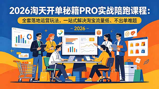 （18844期）2026淘天开单秘籍PRO实战陪跑课程：全套落地运营玩法，一站式解决淘宝流量低、不出单难题-低成本创业项目大全｜短视频带货+AI副业变现｜知行创业网