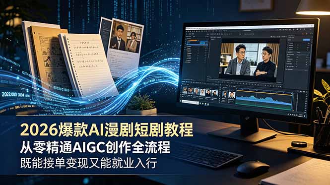 （18980期）2026 爆款 AI 漫剧短剧教程 从零精通 AIGC 创作全流程 既能接单变现又能就业入行-低成本创业项目大全｜短视频带货+AI副业变现｜知行创业网