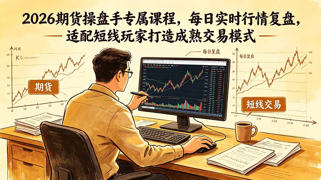 (18902期)2026期货操盘手专属课程-更新6月,每日实时行情复盘,适配短线玩家打造成熟交易模式-低成本创业项目大全|短视频带货+AI副业变现|知行创业网