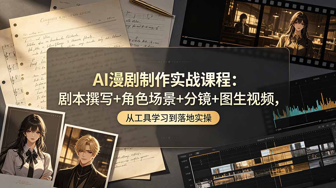 （19020期）AI漫剧制作实战课程：剧本撰写+角色场景+分镜+图生视频，从工具学习到落地实操-低成本创业项目大全｜短视频带货+AI副业变现｜知行创业网
