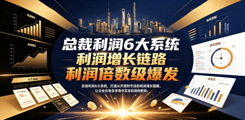 总裁利润6大系统，打通从开源到节流的利润增长链路，让企业在复杂市场中实现利润倍数级爆发-低成本创业项目大全｜短视频带货+AI副业变现｜知行创业网