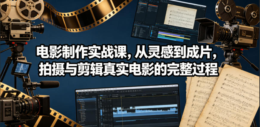 电影制作实战课，从灵感到成片，拍摄与剪辑真实电影的完整过程【原创双语字幕】-低成本创业项目大全｜短视频带货+AI副业变现｜知行创业网