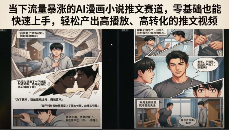 当下流量暴涨的AI漫画小说推文赛道，零基础也能快速上手，轻松产出高播放、高转化的推文视频-低成本创业项目大全｜短视频带货+AI副业变现｜知行创业网