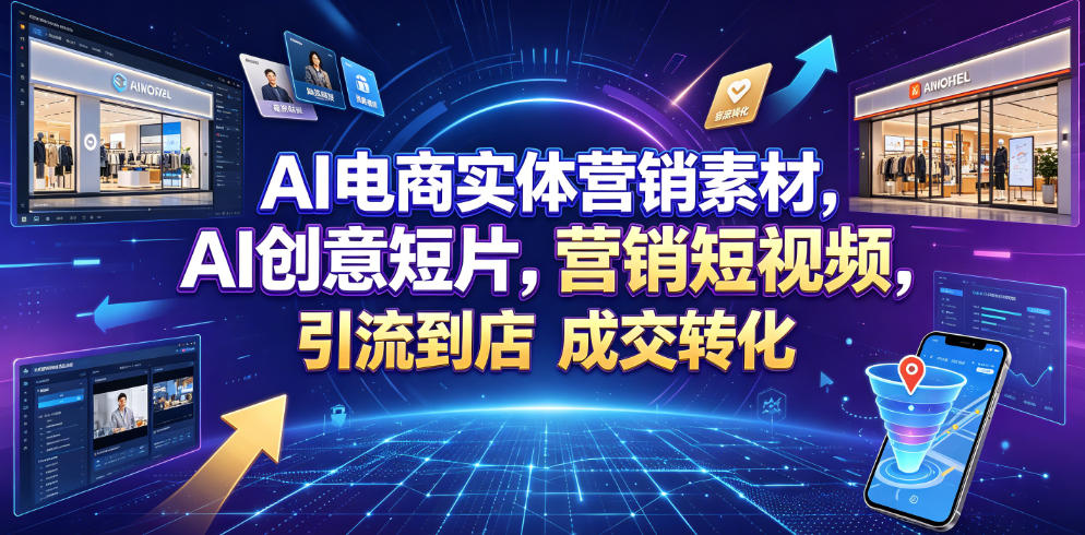 AI电商实体营销素材，AI创意短片，高效打造营销短视频，轻松引流到店，稳定提升门店客流与成交转化-低成本创业项目大全｜短视频带货+AI副业变现｜知行创业网