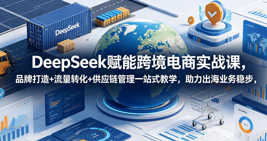 DeepSeek赋能跨境电商实战课，品牌打造+流量转化+供应链管理一站式教学，助力出海业务稳步发展-低成本创业项目大全｜短视频带货+AI副业变现｜知行创业网