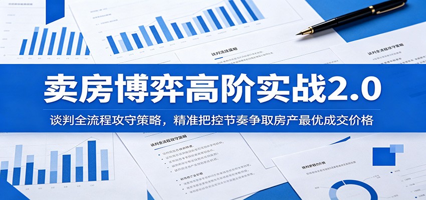 卖房博弈高阶实战2.0:谈判全流程攻守策略,精准把控节奏争取房产最优成交价格-低成本创业项目大全|短视频带货+AI副业变现|知行创业网