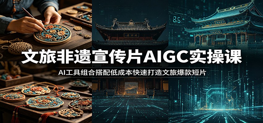 文旅非遗宣传片AIGC实操课:AI工具组合搭配低成本快速打造文旅爆款短片-低成本创业项目大全|短视频带货+AI副业变现|知行创业网