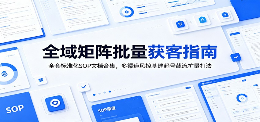 全域矩阵批量获客指南：全套标准化SOP文档合集，多渠道风控基建起号截流扩量打法-低成本创业项目大全｜短视频带货+AI副业变现｜知行创业网