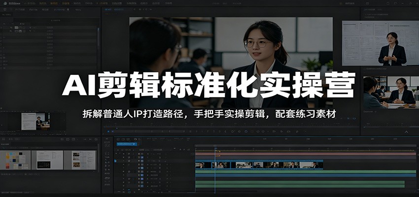 AI剪辑标准化实操营：拆解普通人IP打造路径，手把手实操剪辑，配套练习素材-低成本创业项目大全｜短视频带货+AI副业变现｜知行创业网