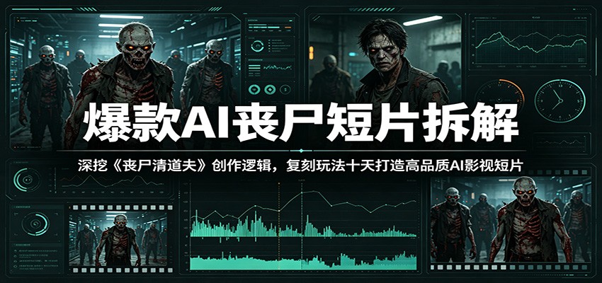 爆款AI丧尸短片拆解：深挖《丧尸清道夫》创作逻辑，复刻玩法快速打造高品质AI影视短片-低成本创业项目大全｜短视频带货+AI副业变现｜知行创业网