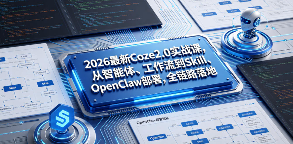 2026最新Coze2.0实战课，从智能体、工作流到Skill、OpenClaw部署，全链路落地-低成本创业项目大全｜短视频带货+AI副业变现｜知行创业网