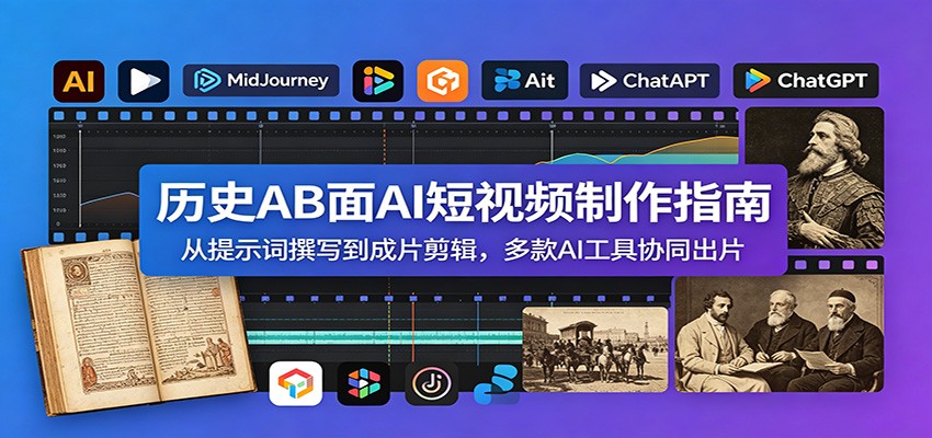 历史AB面AI短视频制作指南:从提示词撰写到成片剪辑,多款AI工具协同出片-低成本创业项目大全|短视频带货+AI副业变现|知行创业网