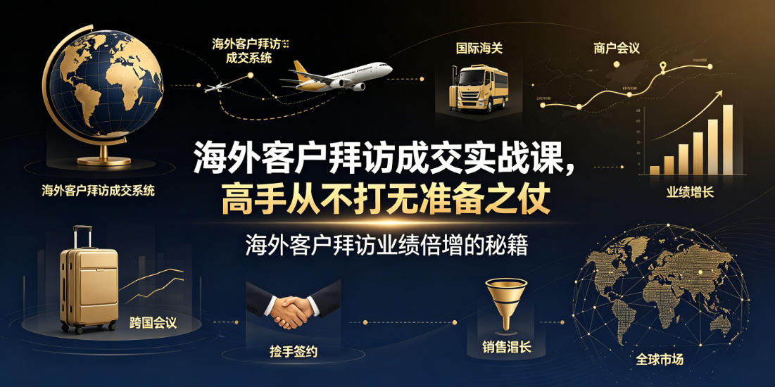 海外客户拜访成交实战课，高手从不打无准备之仗，海外客户拜访业绩倍增的秘籍-低成本创业项目大全｜短视频带货+AI副业变现｜知行创业网