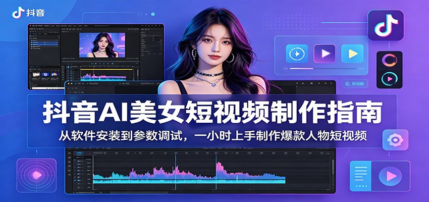 抖音AI美女短视频制作指南：从软件安装到参数调试，一小时上手制作爆款人物短视频-低成本创业项目大全｜短视频带货+AI副业变现｜知行创业网