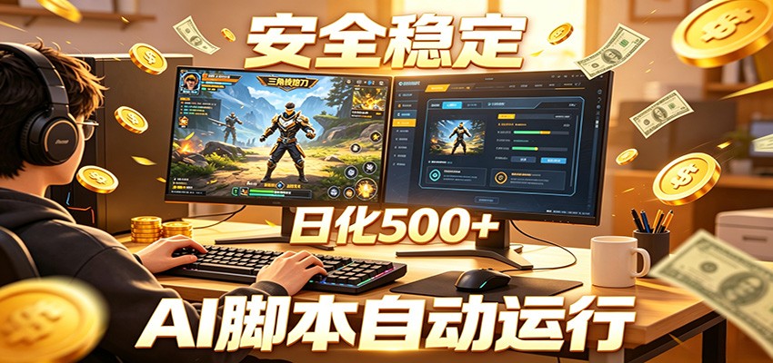 三角洲全自动挂机,AI脚本躺赚,日化500+-低成本创业项目大全|短视频带货+AI副业变现|知行创业网