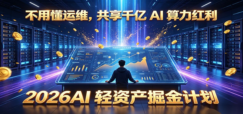 不用懂运维，共享千亿 AI 算力红利，2026AI 轻资产掘金计划-低成本创业项目大全｜短视频带货+AI副业变现｜知行创业网