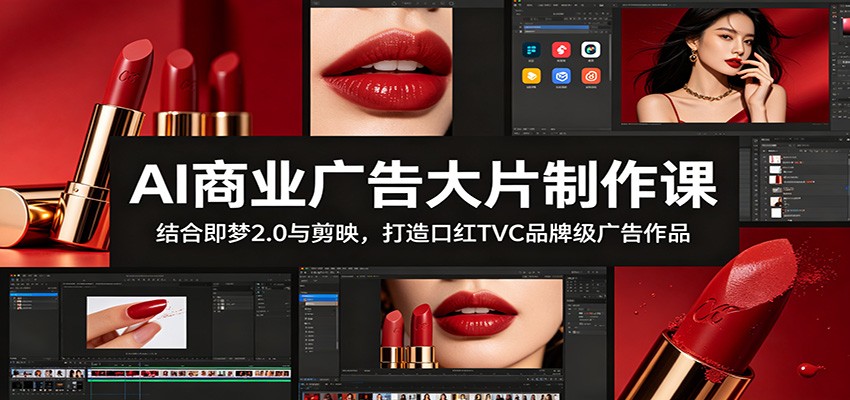 AI商业广告大片制作课：结合即梦2.0与剪映，打造口红TVC品牌级广告作品-低成本创业项目大全｜短视频带货+AI副业变现｜知行创业网