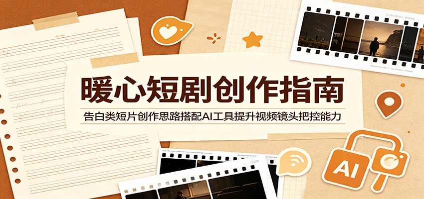 暖心短剧创作指南：告白类短片创作思路搭配AI工具提升视频镜头把控能力-低成本创业项目大全｜短视频带货+AI副业变现｜知行创业网