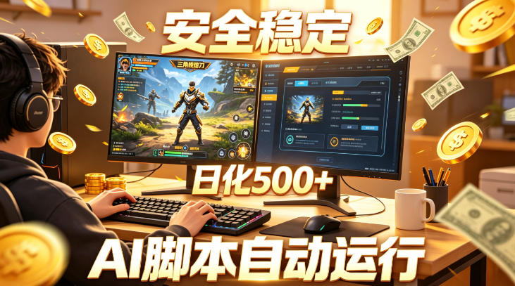 三角洲全自动挂G项目，AI脚本躺賺，日化500+，无需手动操作【揭秘】-低成本创业项目大全｜短视频带货+AI副业变现｜知行创业网