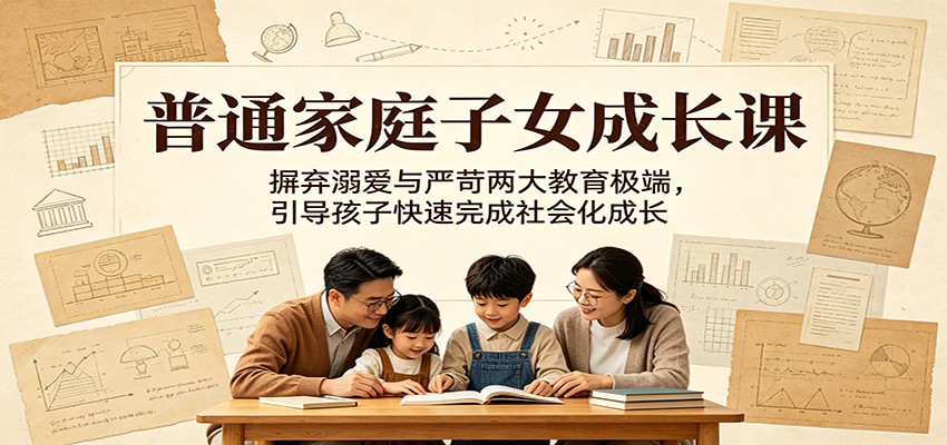 普通家庭子女成长课:摒弃溺爱与严苛两大教育极端,引导孩子快速完成社会化成长-低成本创业项目大全|短视频带货+AI副业变现|知行创业网