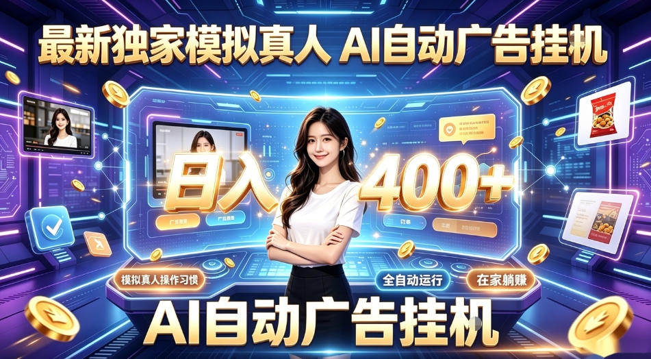 最新独家模拟真人，AI自动挂号挂G，日入400+，全程全自动运行，无需人工【揭秘】-低成本创业项目大全｜短视频带货+AI副业变现｜知行创业网