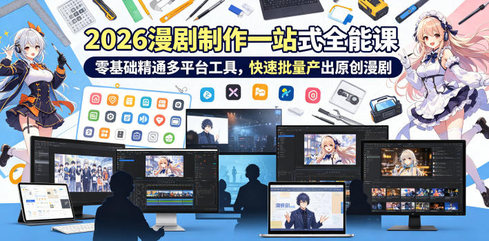 2026 AI漫剧制作一站式全能课，零基础精通多平台工具，快速批量产出原创漫剧-低成本创业项目大全｜短视频带货+AI副业变现｜知行创业网