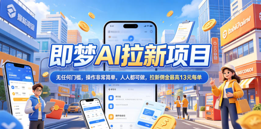 2026年即梦AI拉新项目最新玩法，无任何门槛，操作非常简单，人人都可做，拉新佣金最高13米每单（更新6月24日）-低成本创业项目大全｜短视频带货+AI副业变现｜知行创业网