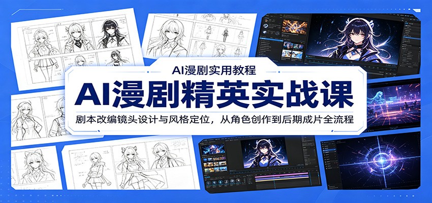 AI漫剧精英实战课：剧本改编镜头设计与风格定位，从角色创作到后期成片全流程-低成本创业项目大全｜短视频带货+AI副业变现｜知行创业网