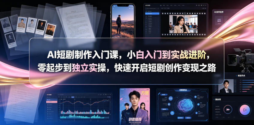AI短剧制作入门课，小白入门到实战进阶，零起步到独立实操，快速开启短剧创作变现之路-低成本创业项目大全｜短视频带货+AI副业变现｜知行创业网