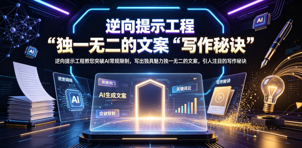 逆向提示工程教您突破AI常规限制，写出独具魅力独一无二的文案，引人注目的写作秘诀【原创双语字幕】-低成本创业项目大全｜短视频带货+AI副业变现｜知行创业网