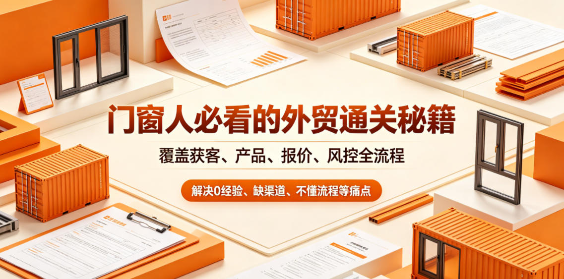 门窗人必看的外贸通关秘籍，块覆盖获客、产品、报价、风控全流程，解决0经验、缺渠道、不懂流程等痛点-低成本创业项目大全｜短视频带货+AI副业变现｜知行创业网