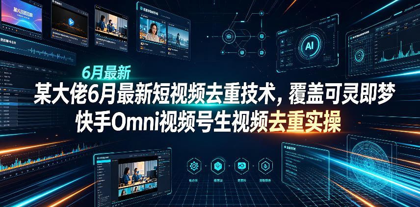 某大佬6月最新短视频去重技术，覆盖可灵即梦快手Omni视频号生视频去重实操-低成本创业项目大全｜短视频带货+AI副业变现｜知行创业网