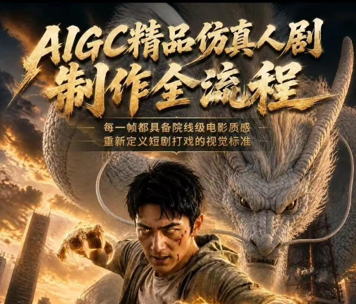 AIGC精品仿真人剧豢龙人全流程制作解析2026，国风仿真人创作+打斗剧情+人设编排，一站式AI短剧入门-低成本创业项目大全｜短视频带货+AI副业变现｜知行创业网