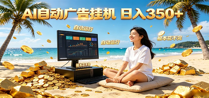 AI自动广告挂机 日入350+ 真正做到躺赚式变现,根本花不完!-低成本创业项目大全|短视频带货+AI副业变现|知行创业网