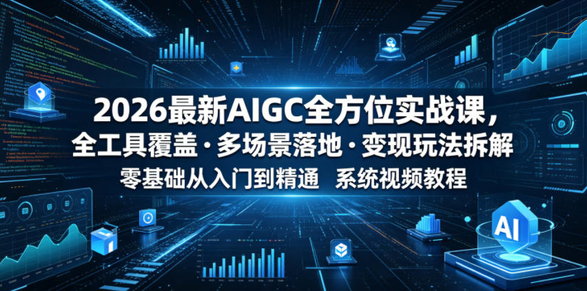 2026最新AIGC全方位实战课,全工具覆盖・多场景落地・变现玩法拆解,零基础从入门到精通系统视频教程-低成本创业项目大全|短视频带货+AI副业变现|知行创业网