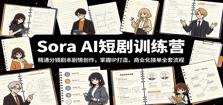 Sora AI短剧训练营：精通分镜剧本剧情创作，掌握IP打造、商业化接单全套流程-低成本创业项目大全｜短视频带货+AI副业变现｜知行创业网