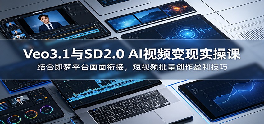 Veo3.1与SD2.0 AI视频变现实操课课:结合即梦平台画面衔接,短视频批量创作盈利技巧-低成本创业项目大全|短视频带货+AI副业变现|知行创业网