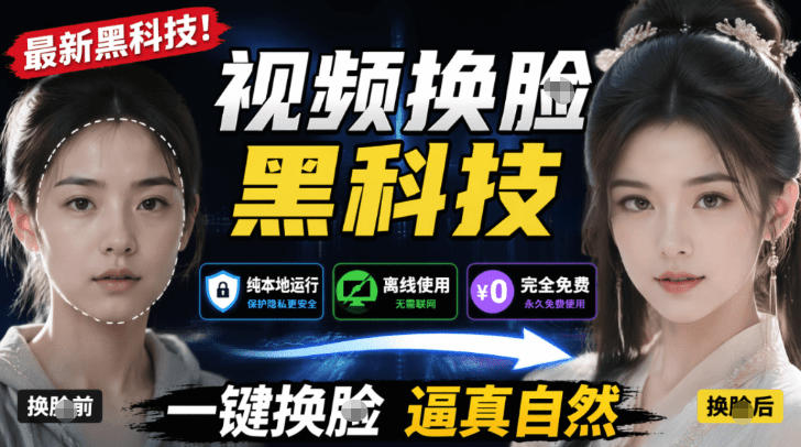 AI人工智能如此夸张?一键视频换Lian黑科技,纯本地离线运行,本地视频换Lian娱乐工具,AI FaceSwap-低成本创业项目大全|短视频带货+AI副业变现|知行创业网