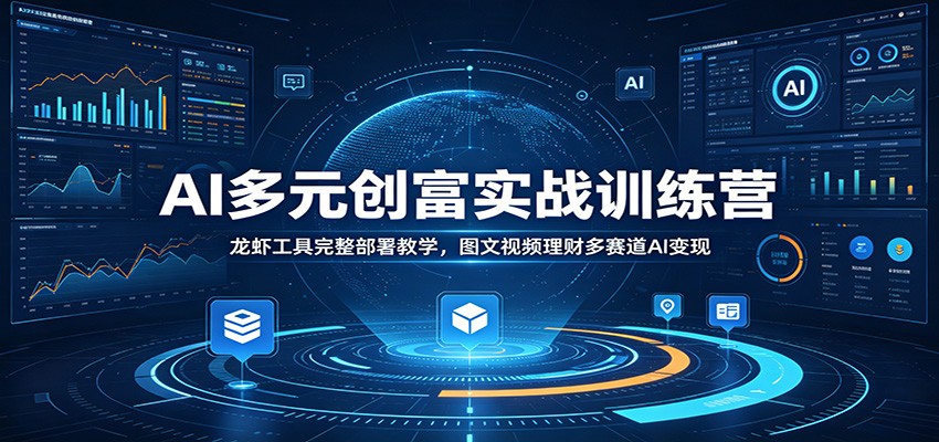 AI多元创富实战训练营：龙虾工具完整部署教学，图文视频理财多赛道AI变现-低成本创业项目大全｜短视频带货+AI副业变现｜知行创业网