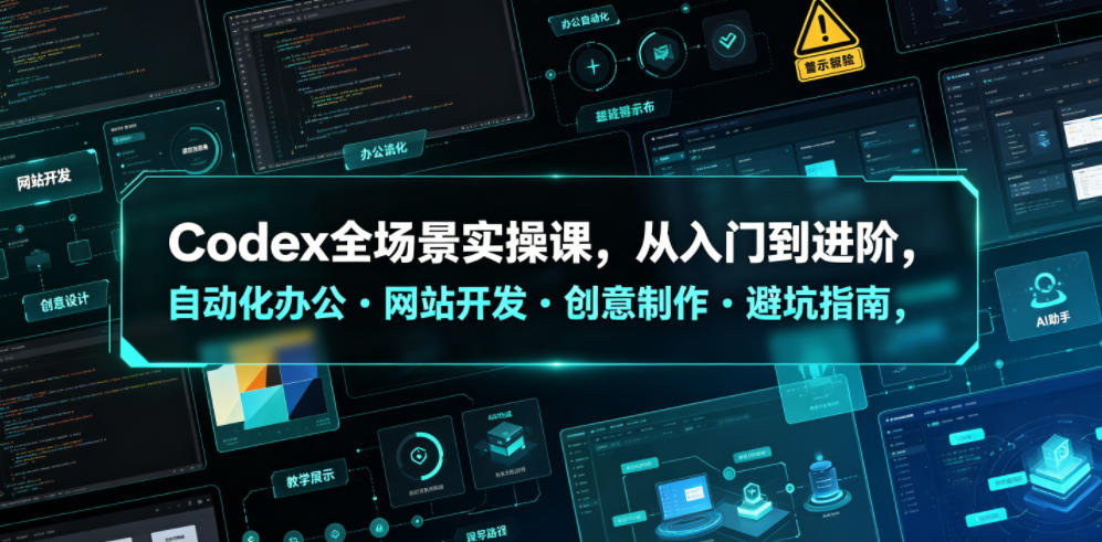 Codex全场景实操课，从入门到进阶，自动化办公・网站开发・创意制作・避坑指南，全流程教学-低成本创业项目大全｜短视频带货+AI副业变现｜知行创业网