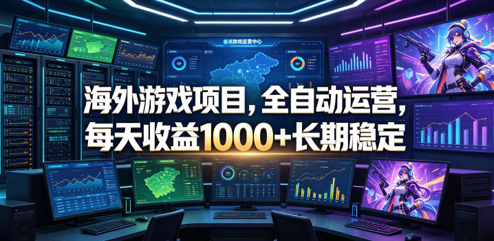 海外游戏项目，全自动运营，每天收益1000+长期稳定【揭秘】-低成本创业项目大全｜短视频带货+AI副业变现｜知行创业网