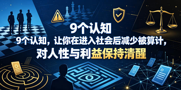 付费文章：9个认知，让你在进入社会后减少被算计，对人性与利益保持清醒-低成本创业项目大全｜短视频带货+AI副业变现｜知行创业网