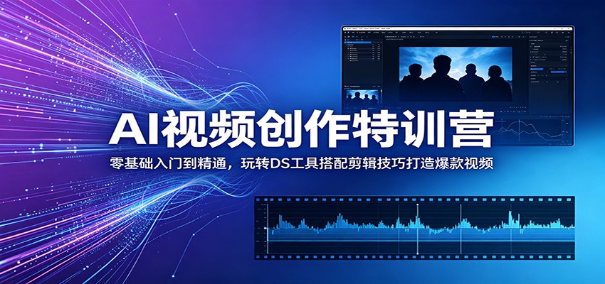 AI视频创作特训营：零基础入门到精通，玩转DS工具搭配剪辑技巧打造爆款视频-低成本创业项目大全｜短视频带货+AI副业变现｜知行创业网