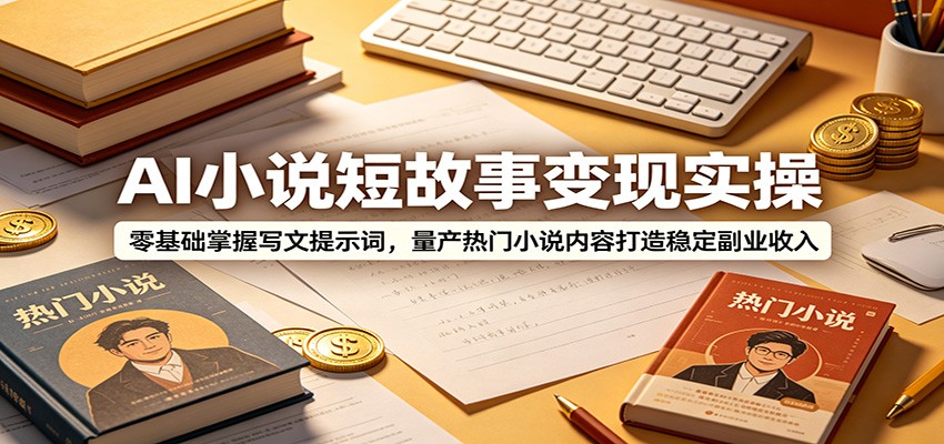 AI小说短故事变现实操：零基础掌握写文提示词，量产热门小说内容打造稳定副业收入-低成本创业项目大全｜短视频带货+AI副业变现｜知行创业网