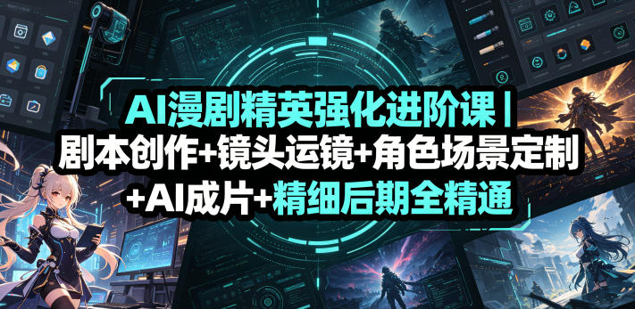 AI漫剧精英强化进阶课｜剧本创作+镜头运镜+角色场景定制+AI成片+精细后期全精通-低成本创业项目大全｜短视频带货+AI副业变现｜知行创业网