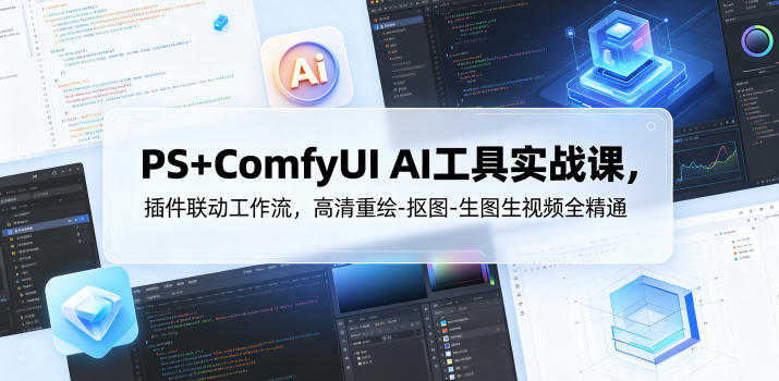 PS+ComfyUI AI工具实战课，插件联动工作流，高清重绘-抠图-生图生视频全精通-低成本创业项目大全｜短视频带货+AI副业变现｜知行创业网