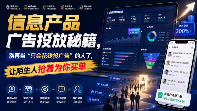信息产品广告投放秘籍，别再当“只会花钱投广告”的人了，让陌生人抢着为你买单【原创双语字幕】-低成本创业项目大全｜短视频带货+AI副业变现｜知行创业网