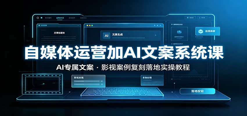 自媒体运营加AI文案系统课：：AI专属文案，影视案例复刻落地实操教程-低成本创业项目大全｜短视频带货+AI副业变现｜知行创业网