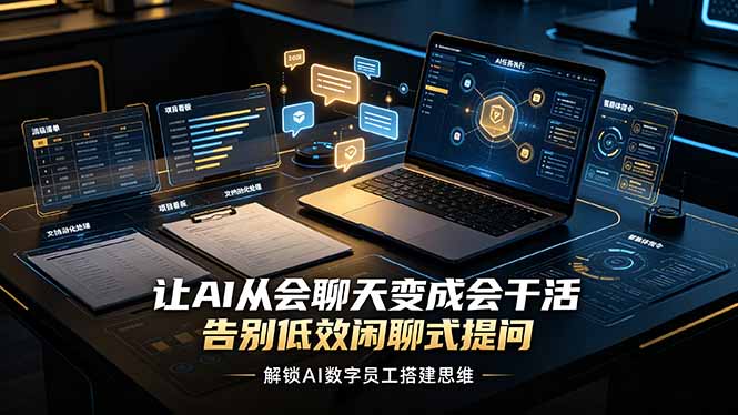 （19130期）让AI从会聊天变成会干活，告别低效闲聊式提问，解锁AI数字员工搭建思维-低成本创业项目大全｜短视频带货+AI副业变现｜知行创业网